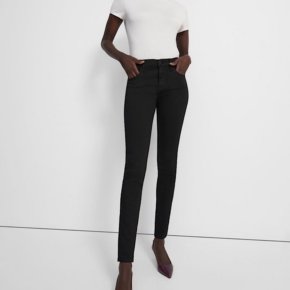 NWT Theory Women’s New‎ Skinny Jeans Olsen Denim Mid Rise Black Size 25